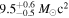 $9.{5}_{-0.5}^{+0.6}\,{M}_{\odot }{{\rm{c}}}^{2}$