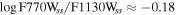 $\mathrm{log}{\mathrm{F770W}}_{ss}/{\rm{F}}1130{{\rm{W}}}_{ss}\approx -0.18$