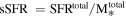${\rm{sSFR}}\,={{\rm{SFR}}}^{{\rm{total}}}/{{\rm{M}}}_{* }^{{\rm{total}}}$