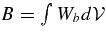 $B= \int W_{b}d{\cal V}$
