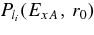 $P_{l_{i}}(E_{xA},\,r_{0})$