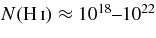 $N(\mbox{$ {\rm H\,\mathsc {i}}$}) \approx 10^{18}\hbox{{--}} 10^{22}$