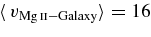 $\langle \,v_{\rm Mg\,\mathsc {ii}-Galaxy}\rangle =16$