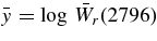 $\bar{y}=\log \,\bar{W}_r(2796)$
