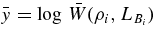 $\bar{y}=\log \,\bar{W}(\rho _{i},L_{B_i})$