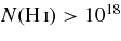 $N({\rm H\,\mathsc {i}})>10^{18}$