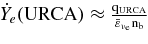 $\dot{Y}_e(\rm{URCA})\approx \frac{q_{\rm{URCA}}}{\bar{\varepsilon }_{\nu _e} n_b}$