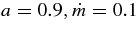 $a=0.9, \dot{m} = 0.1$