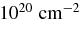 $10^{20}\; \rm cm^{-2}$