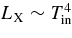 $L_{\rm X} \sim T^4_{\rm{in}}$