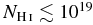 $N_{{\rm H\,\mathsc{i}}}\lesssim 10^{19}$