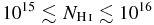 $10^{15}\lesssim N_{{\rm H\,\mathsc{i}}}\lesssim 10^{16}$