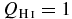 $Q_{{\rm H\,\mathsc{i}}}=1$