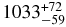 $ 1033 ^{+72} _{-59}$