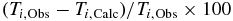 $(T_{i,\rm Obs} - T_{i,\rm Calc})/T_{i,\rm Obs} \times 100$