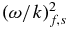 $(\omega /k)^{2}_{f,s}$