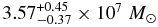 $3.57^{+0.45}_{-0.37}\times 10^7\ {{M}_{\odot }}$