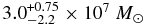 $3.0^{+0.75}_{-2.2}\times 10^7\ {{M}_{\odot }}$