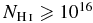 $N_{\mathrm{H}\,\scriptsize{I}}\ge 10^{16}$