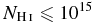 $N_{{\rm H}\,\scriptsize{I}}\le 10^{15}$