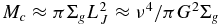 $M_c\approx \pi \Sigma _g L_J^2 \approx \nu ^4/\pi G^2\Sigma _g$