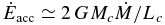 ${\dot{E}}_{{\rm acc}}\simeq 2\,GM_c{\dot{M}}/L_c$
