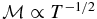 ${\cal M}\propto T^{-1/2}$