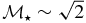 $\mathcal {M_\star }\sim \sqrt{2}$