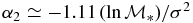 $\alpha _2\simeq -1.11\,(\ln {\cal M}_*)/ \sigma ^2$