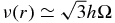 $\nu (r)\simeq {\sqrt{3}} h\Omega$