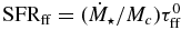 ${\rm SFR}_{{\rm ff}}=({\dot{M}}_\star /M_c)\tau _{{\rm ff}}^0$