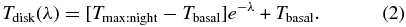 Equation (2)
