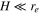 $H\ll {{r}_{e}}$