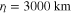 ${{r}_{l}}=3000\;{\rm km}$