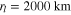 ${{r}_{l}}=2000\;{\rm km}$