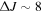 ${{\rm \Delta }}J\sim 8$
