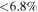$\lt 6.8\%$