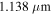 $1.138\;\mu {{\rm m}}$
