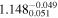 ${1.148}_{0.051}^{-0.049}$