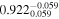 ${0.922}_{0.059}^{-0.059}$