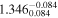 ${1.346}_{0.084}^{-0.084}$