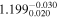 ${1.199}_{0.020}^{-0.030}$