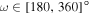 $\omega \in [180,360]^\circ $
