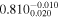 ${0.810}_{0.020}^{-0.010}$