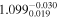 ${1.099}_{0.019}^{-0.030}$