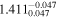 ${1.411}_{0.047}^{-0.047}$