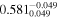 ${0.581}_{0.049}^{-0.049}$