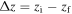 ${\rm{\Delta }}z={z}_{{\rm{i}}}-{z}_{{\rm{f}}}$