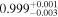 ${0.999}_{-0.003}^{+0.001}$