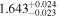 ${1.643}_{-0.023}^{+0.024}$